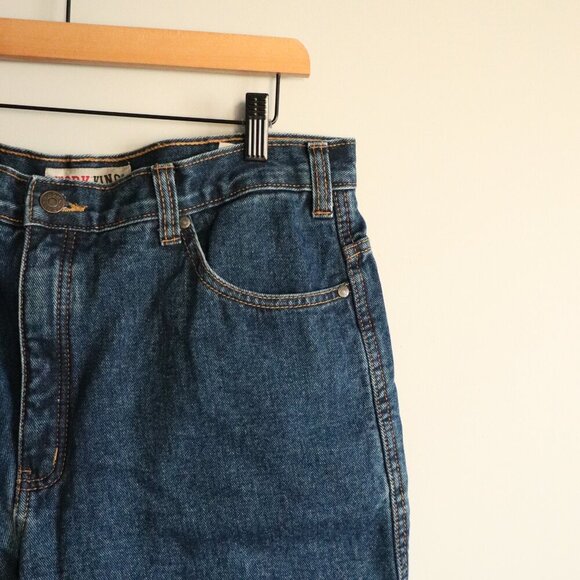 Work King Men's 36Wx30L Blue Denim Thermal Fleece Lined Straight Leg Jeans - Picture 4 of 10